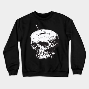 Black and White Skull of Phineas Gage With Tamping Iron Crewneck Sweatshirt